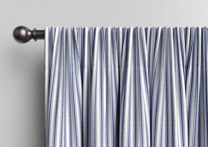Lace Stripes, Sapphire - Made to Measure Curtains - Image 9